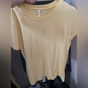Allen Allen Short Sleeve Crewneck Tee in Pale Yellow